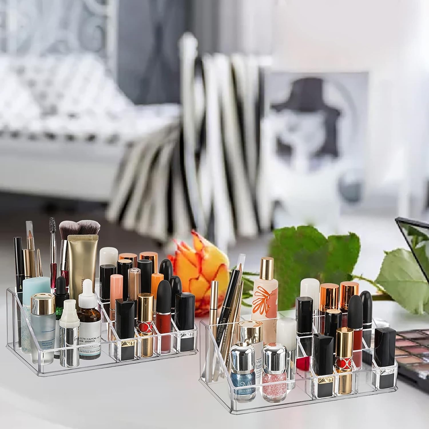 6282 16 Compartment Cosmetic Makeup Jewellery Lipstick Storage Organiser Box, Cosmetic Storage Box Make-up Lipstick Organizer / Lipstick Holder Case Transparent 6282 16 Compartment Cosmetic Makeup Jewellery Lipstick Storage Organiser Box, Cosmetic Storage Box Make-up Lipstick Organizer / Lipstick Holder Case Transparent